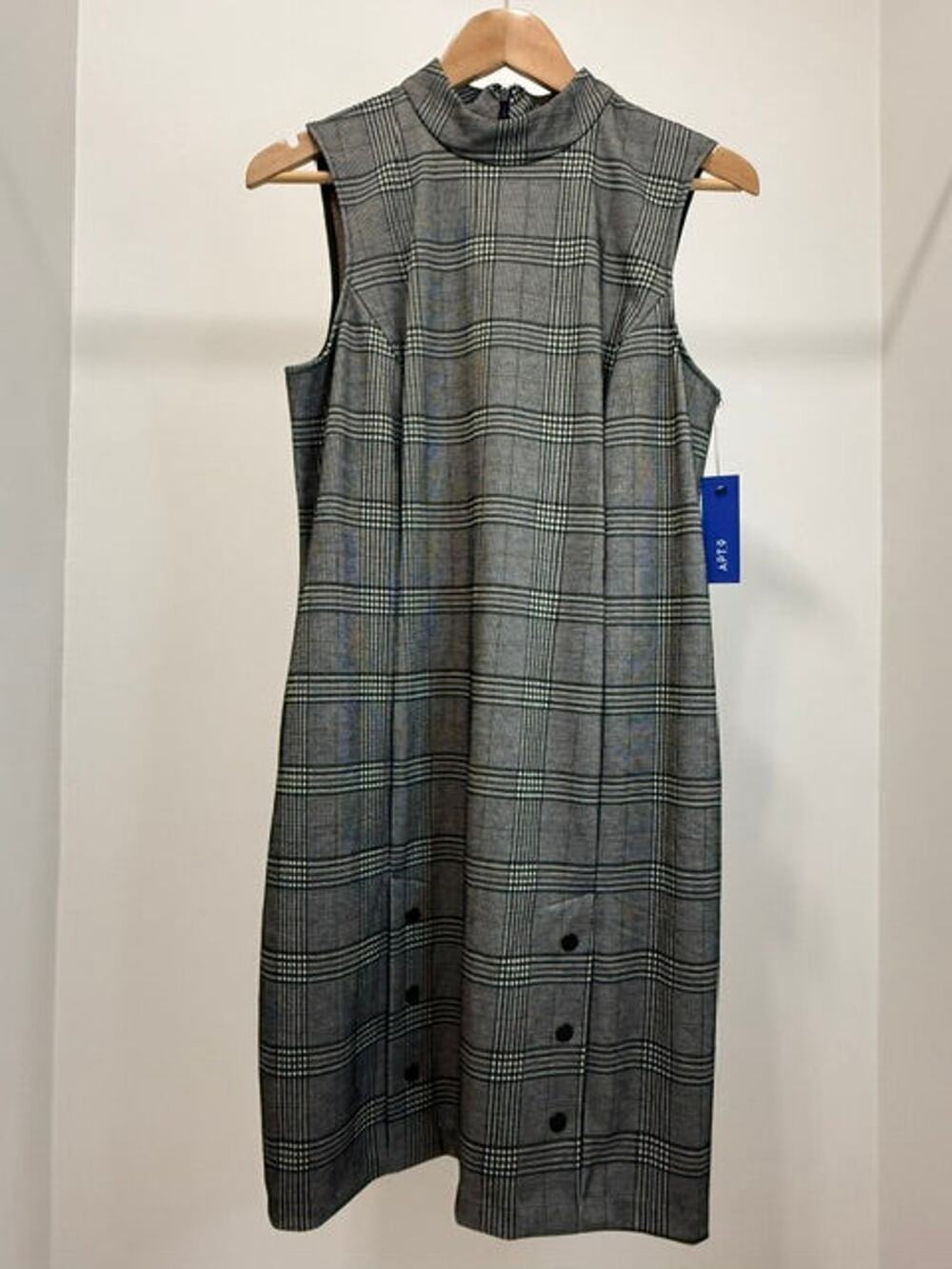Apt. 9 Plaid Mock Neck Sheath Dress Black Brown NWT SzL